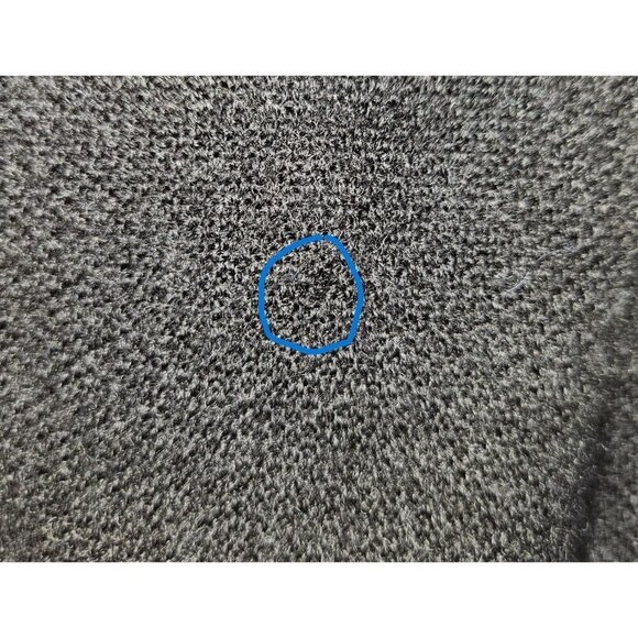 Versace Wool Sweater Mens Sz L Gray Grey Collar Herringbone Pullover Logo FLAW - Picture 6 of 7